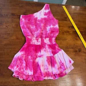 Skylar + Madison one shoulder pink tie dye Dress size small
